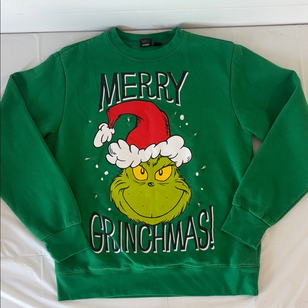 The Grinch “Merry Grinchmas” Green Crewneck Sweatshirt | Mad Engine‎ | Size M